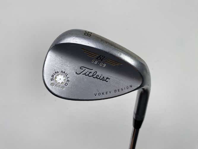 Titleist Vokey Spin Milled SM4 Chrome 58* 9 Wedge Steel Mens RH Midsize Grip