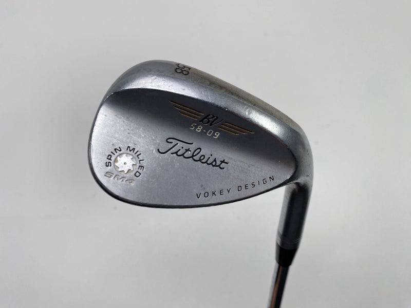 Titleist Vokey Spin Milled SM4 Chrome 58* 9 Wedge Steel Mens RH Midsize Grip