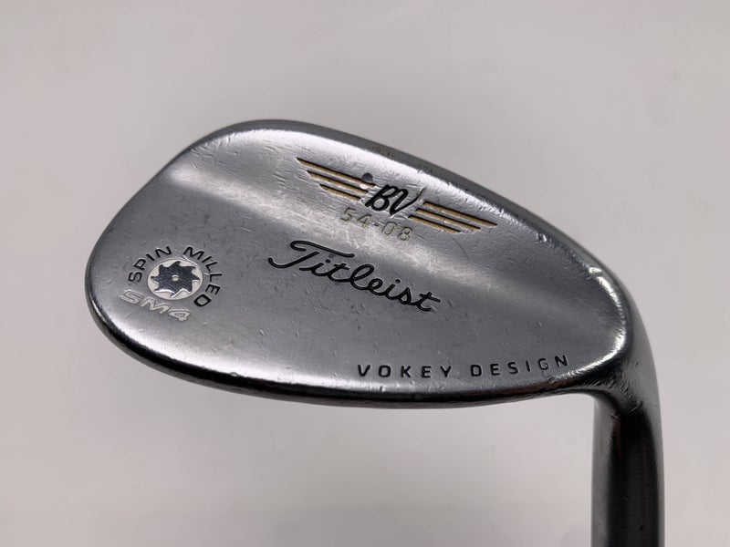 Titleist Vokey Spin Milled SM4 Chrome Sand Wedge SW 54* 8 Wedge Steel Mens RH