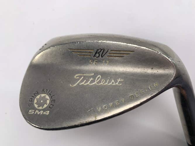 Titleist Vokey Spin Milled SM4 Chrome Wedge 56* 11 Bounce Wedge Steel Mens RH