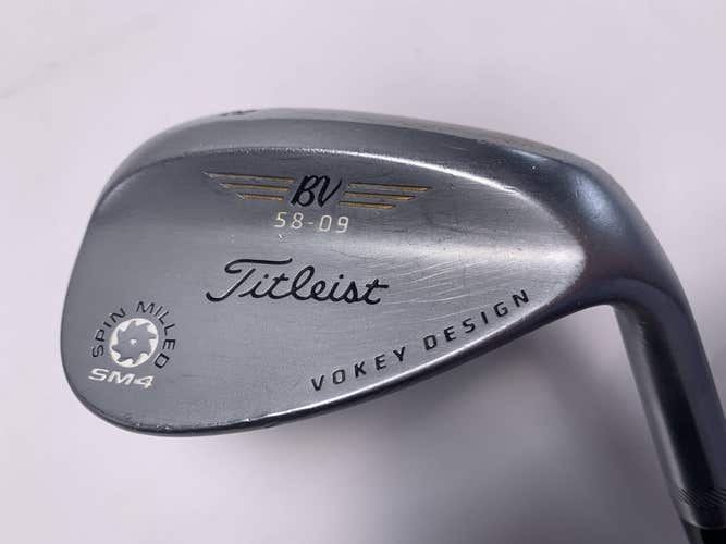 Titleist Vokey Spin Milled SM4 Chrome Wedge 58* 9 True Temper DG S200 Wedge RH