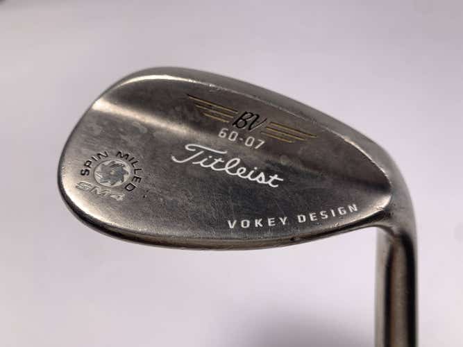 Titleist Vokey Spin Milled SM4 Chrome Lob Wedge LW 60* 7 Wedge Steel Mens RH