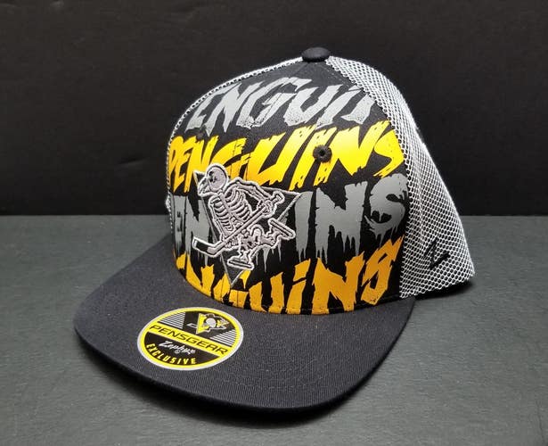 NEW Pittsburgh Penguins SKELETON Halloween NHL Hat Cap Zephyr Pens Gear Snapback