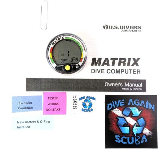 US Divers / Aqua Lung Matrix Scuba Dive Diving Computer Puck Module with Manual