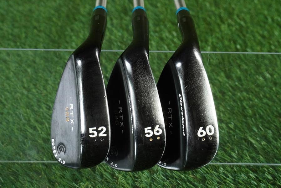 CUSTOM CLEVELAND RTX 588 WEDGES SET GW,SW,LW STEELFIBER STIFF LH