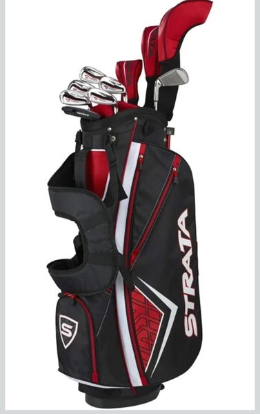 New Callaway Strata Plus 14 Piece Complete Set w/Bag Men RH RED **READ**