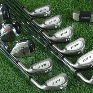 MEN'S 12pc. GOLF STARTER SET SIGMA POWER, BULLET IRONS HUSH PUTTER RH ~ GREAT!!