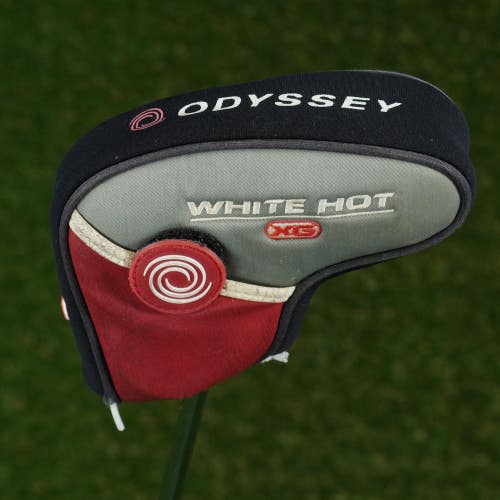 ODYSSEY WHITE HOT XG BLADE PUTTER HEADCOVER BLACK / GRAY / RED W/ MARKER ~ LOOK!