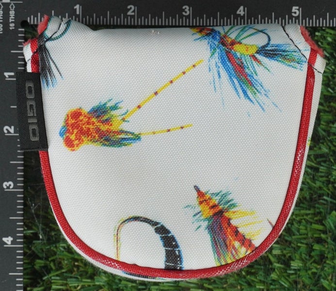 OGIO MALLET PUTTER HEADCOVER MAGNETIC FLYS FISHING MULTICOLOR WHITE / RED