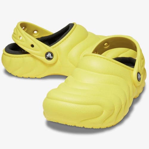 Crocs Classic 210059-100 Clogs Unisex Cyber Yellow Overpuff Lined Slip On DAB11