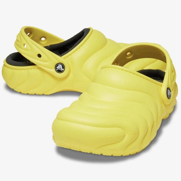 Crocs Classic 210059-100 Clogs Unisex Cyber Yellow Overpuff Lined Slip On DAB11