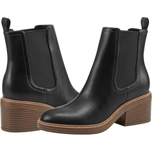 Marc Fisher Modesty Boots Womens Black Round Toe Block Heel Dress Booties TZP790