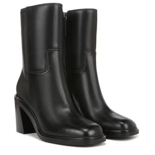 Franco Sarto Penelope Boots Women's US 8 Black Leather Mid Calf Bootie TZP713