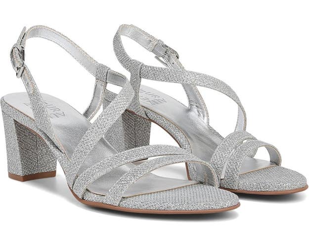Naturalizer Vanessa G5271F5022 Dress Sandals Women's 7 Silver Block Heel TZP919