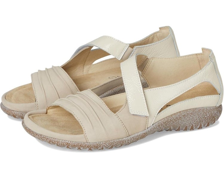 Naot Papaki Sandals Women's US 10 Beige Nubuck Leather Round Toe Slip-On TZP934