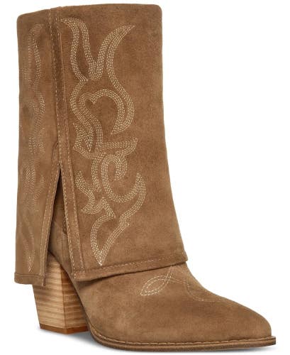 Steve Madden Layne Womens US 7 Brown Suede Foldover Cuffed Western Boots TZP789