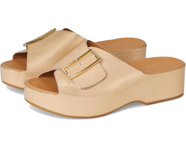 Kork-Ease York KE0023810 Slide Women's US 9 Gold Leather Platform Sandals TZP739