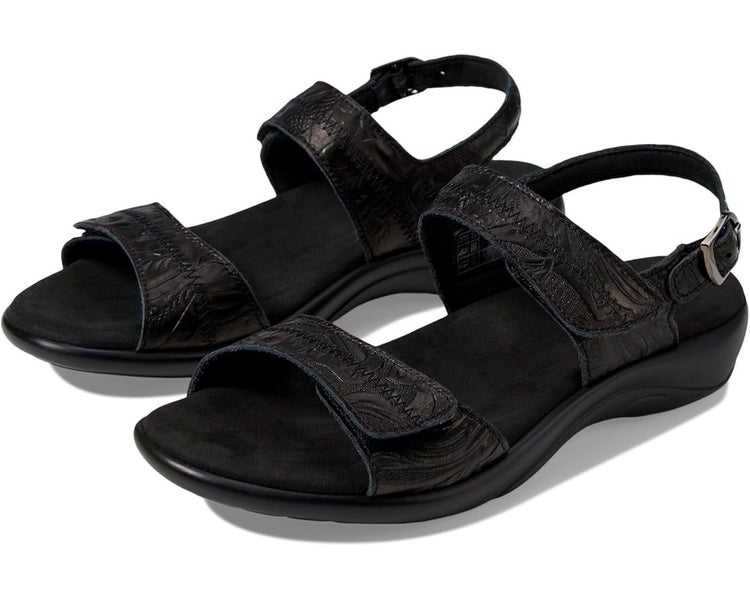 SAS Nudu Sandals Women's US 8.5 Black Larse Leather Adjustable Strap TZP939