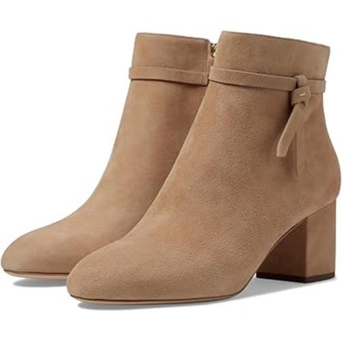 Kate Spade New York Knott Mid Boots Women's 8 Light Fawn Dress Booties TZP799