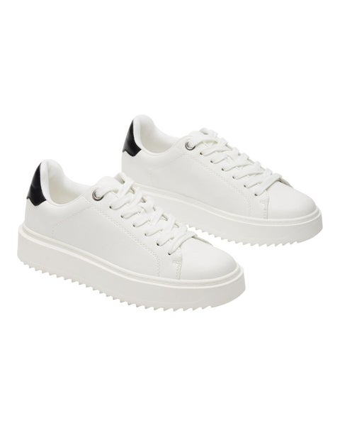 Steve Madden Catcher Sneakers Women's US 5.5 Black White Lifestyle Shoes TZP724