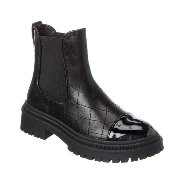 Steve Madden Mayslie Boots Womens 8 Black Leather Cap Toe Pull On Chelsea TZP788