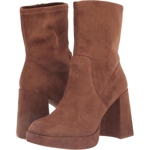 Kenneth Cole New York Bri Boots Women's 8.5 Brown Square Toe Ankle Bootie TZP784