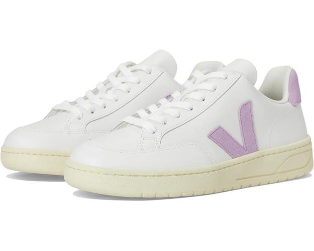 Veja V-12 XD0220494 Sneaker Women 10 White Orchid Leather Lifestyle Shoes TZP964