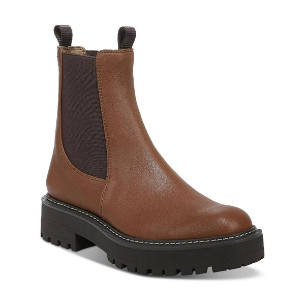 Sam Edelman Laguna Boots Women's US 9.5 Brown Leather Waterproof Chelsea TZP986