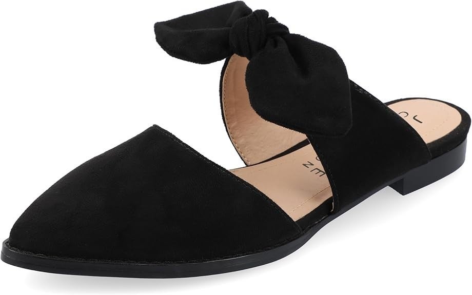 Journee Telulah Mule Women's US 8.5 Black Suede Pointed Toe Slip On Shoes TZP741