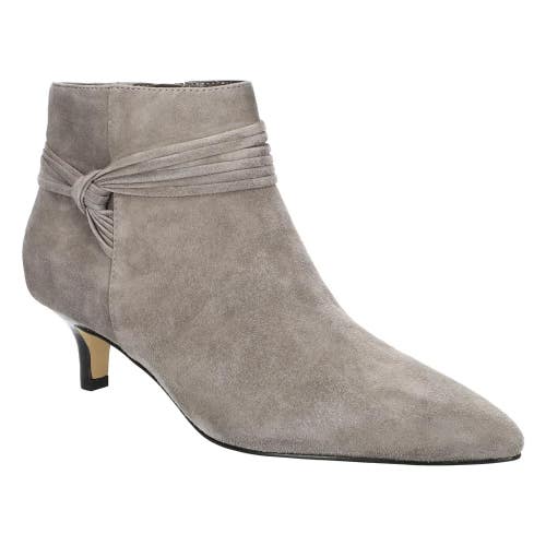 Bella Vita Jani Boots Women's 8 Gray Suede Pointed Toe Kitten Heel Bootie TZP797
