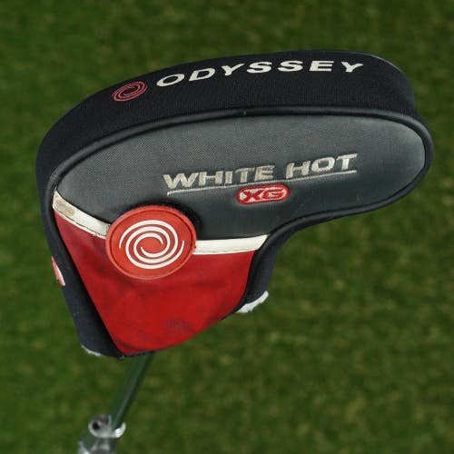 ODYSSEY WHITE HOT XG BLADE PUTTER HEADCOVER BLACK / GRAY / RED W/ MARKER ~ LOOK!