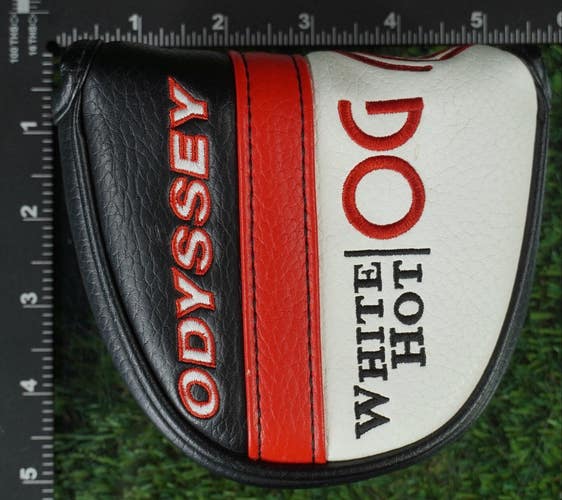 ODYSSEY WHITE HOT OG MALLET PUTTER HEADCOVER MAGNETIC BLACK/ WHITE/ RED ~ LOOK!