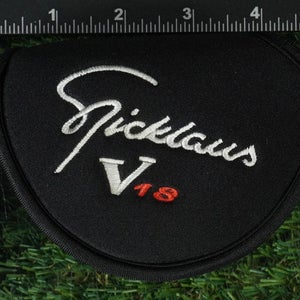 JACK NICKLAUS V18 MID MALLET PUTTER HEADCOVER BLACK / GRAY / WHITE ~ LOOK!!