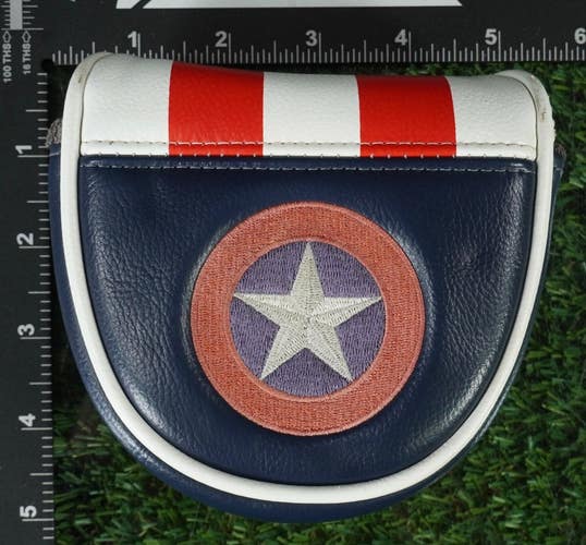 PRG CAPTAIN USA MALLET PUTTER HEADCOVER MAGNETIC AMERICA RED / WHITE / BLUE