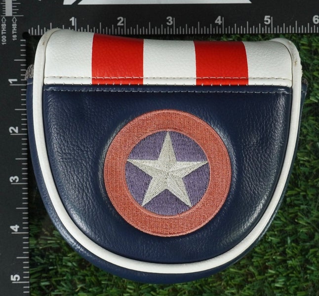 PRG CAPTAIN USA MALLET PUTTER HEADCOVER MAGNETIC AMERICA RED / WHITE / BLUE