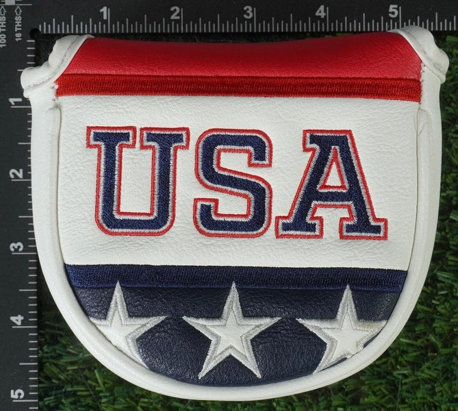 CMC DESIGN USA MALLET PUTTER HEADCOVER MAGNETIC LIMITED EDITION RED/WHITE/BLUE