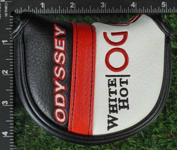 ODYSSEY WHITE HOT OG MALLET PUTTER HEADCOVER MAGNETIC BLACK / RED / WHITE
