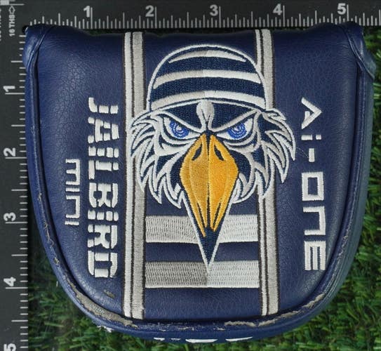 ODYSSEY AI-ONE JAILBIRD MINI MALLET PUTTER HEADCOVER BLUE / WHITE ~ LOOK!!