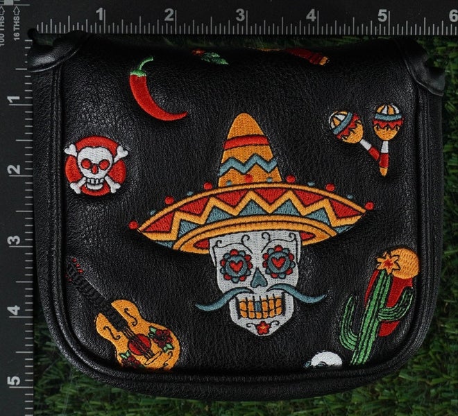 HEAD CADDY HOT FIESTA MALLET PUTTER HEADCOVER MAGNETIC MEXICAN BLACK/ MULTICOLOR