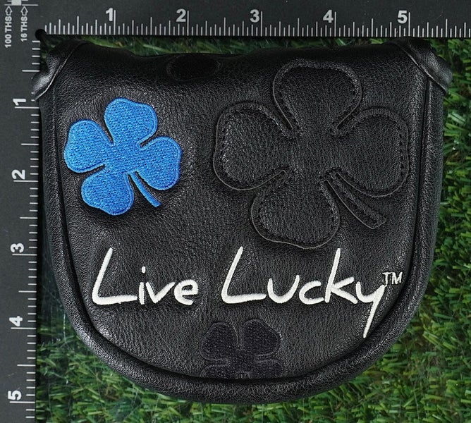 BLACK CLOVER LIVE LUCKY MALLET PUTTER HEADCOVER MAGNETIC BLACK / BLUE / WHITE