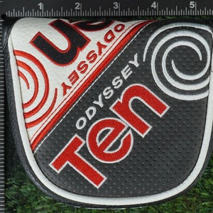 ODYSSEY TEN MALLET PUTTER HEADCOVER MAGNETIC BLACK / RED / WHITE ~ LOOK!!