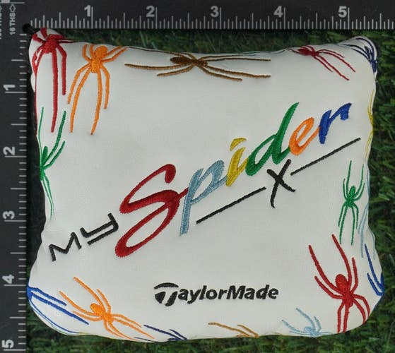 TAYLORMADE MY SPIDER X MALLET PUTTER HEADCOVER WHITE / BLACK / MULTICOLOR