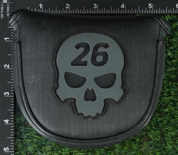 PXG 26 MALLET PUTTER HEADCOVER MAGNETIC SKULL BLACK / GRAY ~ LOOK!!