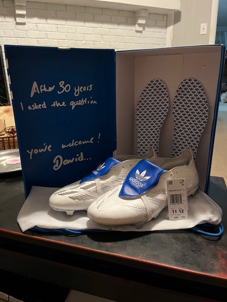 David Beckham White Bluebird Men's Size M 11.0 (W 12.0) Adidas Predator Elite FG Cleats (New
