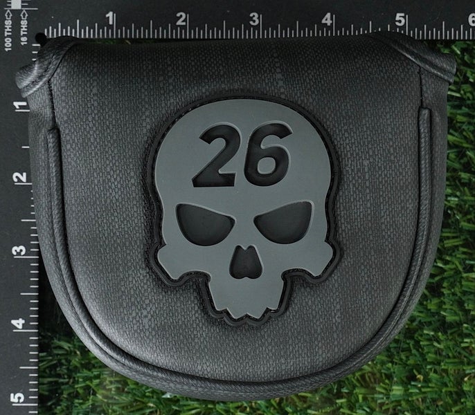 PXG 26 MALLET PUTTER HEADCOVER MAGNETIC SKULL BLACK / GRAY ~ LOOK!!