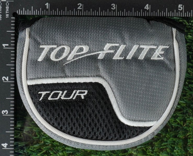 TOP FLITE TOUR MID MALLET PUTTER HEADCOVER BLACK / GRAY / WHITE ~ LOOK!!