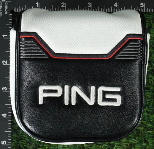 PING 2021 MALLET PUTTER HEADCOVER MAGNETIC BLACK / WHITE / RED ~ LOOK!!