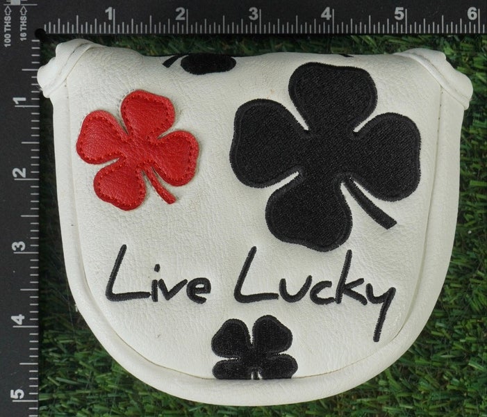 BLACK CLOVER LIVE LUCKY POKER MALLET PUTTER HEADCOVER MAGNETIC BLACK/ WHITE/ RED