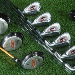 MENS WILSON 10pc. GOLF STARTER SET MATRIX OPTIMAX MENS FLEX RH ~ LOOK!!