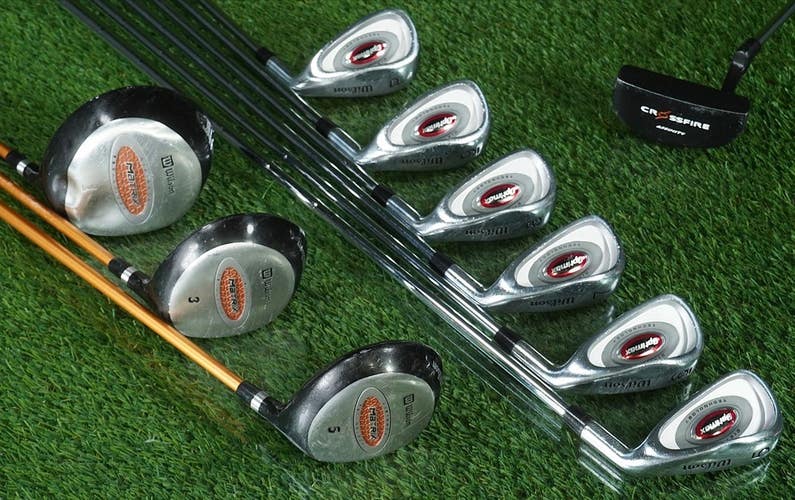 MENS WILSON 10pc. GOLF STARTER SET MATRIX OPTIMAX MENS FLEX RH ~ LOOK!!